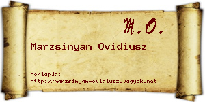 Marzsinyan Ovidiusz névjegykártya